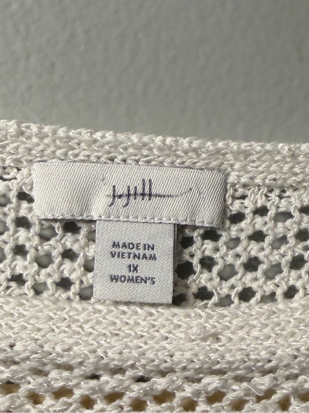 J. Jill Lightweight Open-Weave Sweater in Cream - Picture 2 of 7